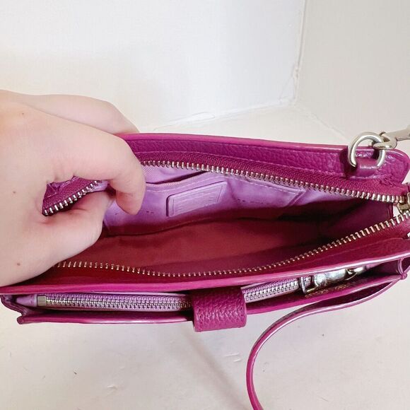 Coach Noa Pop Up Crossbody Bag Berry Maroon Messenger Bag Purse Wallet - Picture 7 of 13